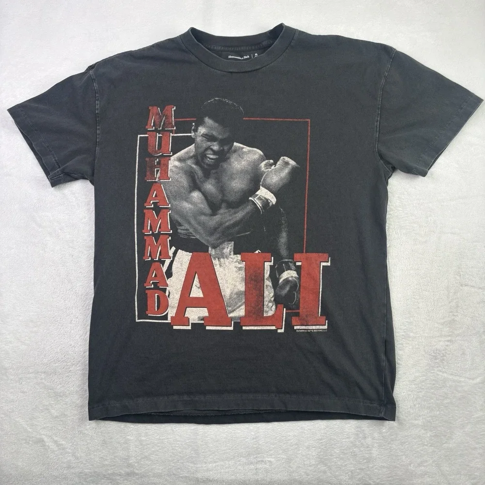 Abercrombie & Fitch Muhammad Ali The Greatest Grey Short Sleeve Graphic Shirt XL